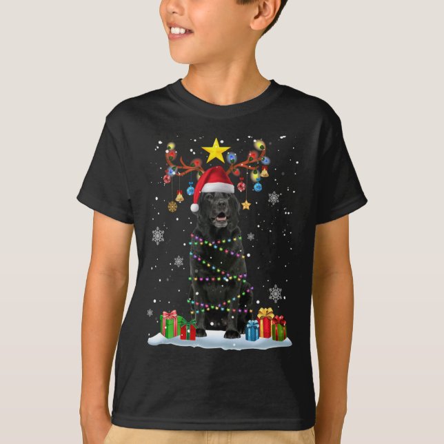 Camiseta Funny Black Lab Navidades Perros Navidades de reno (Anverso)