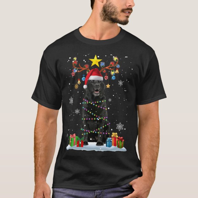 Camiseta Funny Black Lab Navidades Perros Navidades de reno (Anverso)