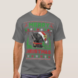 Camiseta Funny Black Lab Perg Lover Tree Navidades ilumina 