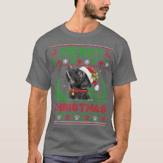 Camiseta Funny Black Lab Perg Lover Tree Navidades ilumina