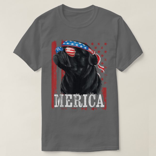 Camiseta Funny Black Pug 4 de Julio Perro Mamá Perro Papá M (Diseño del anverso)