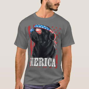 Camiseta Funny Black Pug 4 de Julio Perro Mamá Perro Papá M