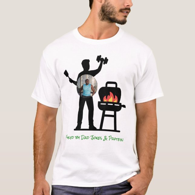 Camiseta Funny Black Silhouette Grill Dad Fitness Photo (Anverso)