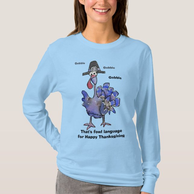 Camiseta Funny Blue Turkey Gobble T Shirt (Anverso)