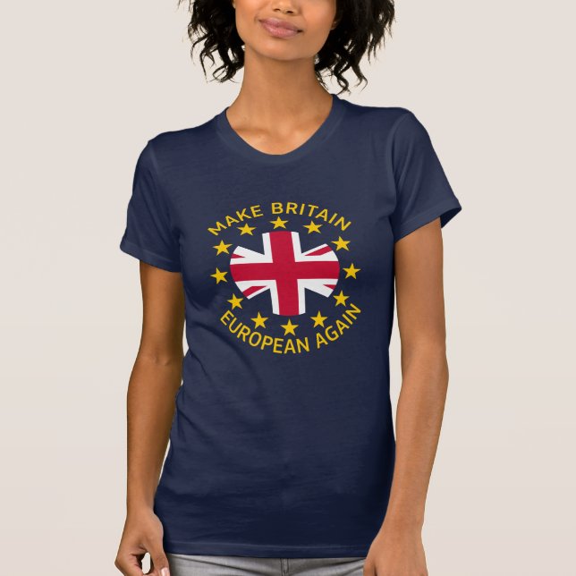 Camiseta Funny Blue Yellow Red European Union Jack Pun (Anverso)