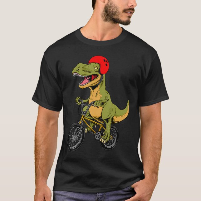 Camiseta Funny Bmx Dinosaur Design Boy Chica Dino T-Rex Bmx (Anverso)