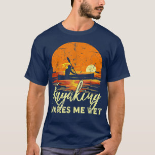 Camiseta Funny Boating Lake Retro Sunset Kayaking Makes Me