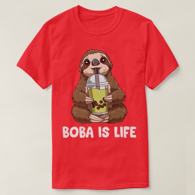 Camiseta Funny Boba Tea - Kawaii Bubble Tea Sloth  930 (Diseño del anverso)