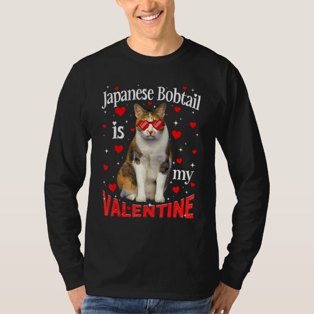 Camiseta Funny Bobtail Japonesa Es Mi Gato De San Valentín (Anverso)
