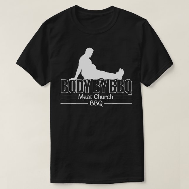 Camiseta Funny Body By BBQ Vintage Meat Church  (Diseño del anverso)
