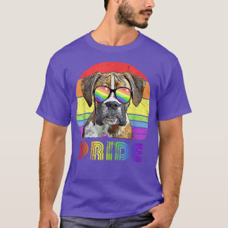 Camiseta Funny Boer Dog Rainbow Sunglasses LGBT Gay Lesbian