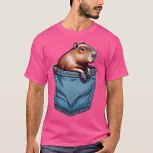 Camiseta Funny Bolsillo De Capibara Para Un Ventilador De C