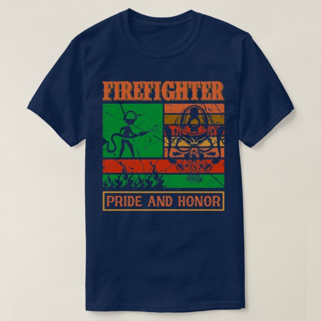 Camiseta Funny Bombero Cita Orgullo Y Honor De Los Bomberos (Diseño del anverso)