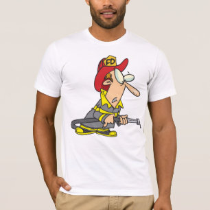 Camiseta Funny bombero con el responsable de emergencias de
