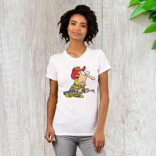 Camiseta Funny bombero con el responsable de emergencias de