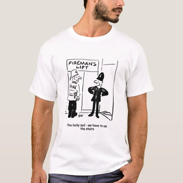 Camiseta Funny bombero y Personalizado de policía (Anverso)