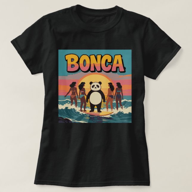 Camiseta Funny Bonca Panda Love Surfing Squad Girls Surf  (Diseño del anverso)