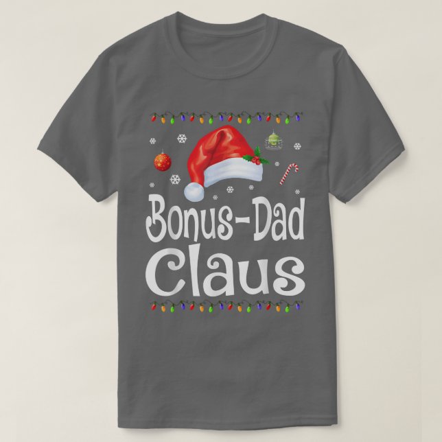 Camiseta Funny Bonus Dad Claus Navidades Pajamas Santa Gif (Diseño del anverso)