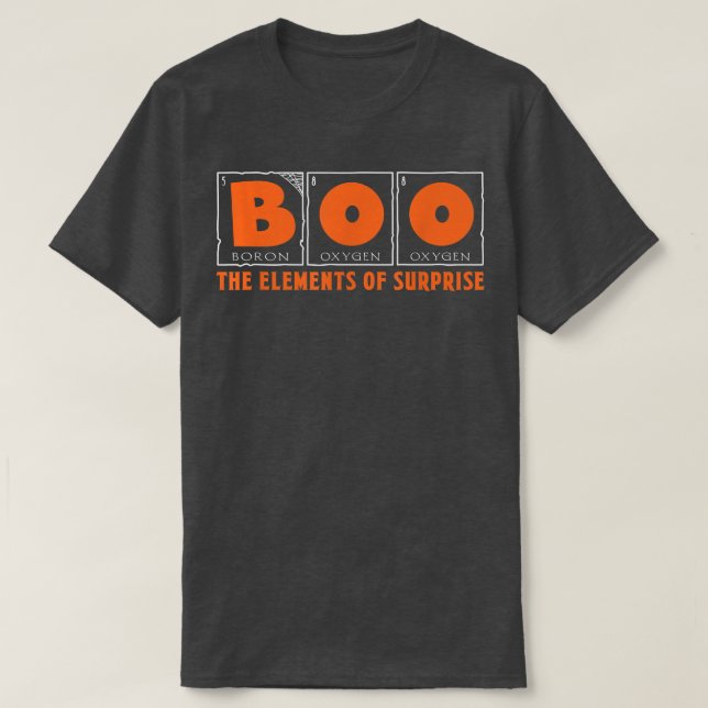 Camiseta Funny Boo Elements of Surprise Science Teacher Hal (Diseño del anverso)
