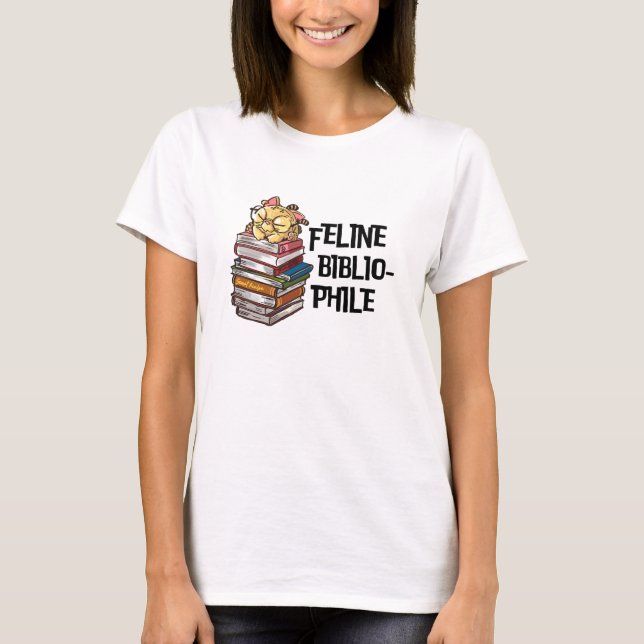 Camiseta Funny Book Cat Lover Quote Feline Bibliophile (Anverso)