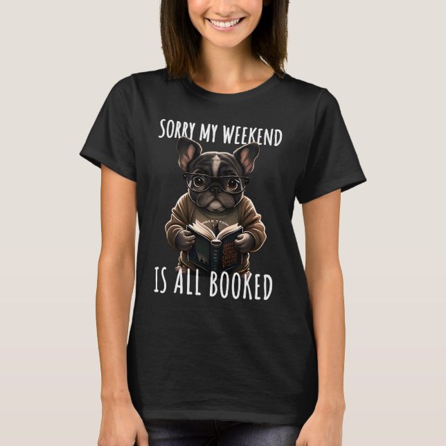 Camiseta Funny books saying bulldog bookworm dog (Anverso)