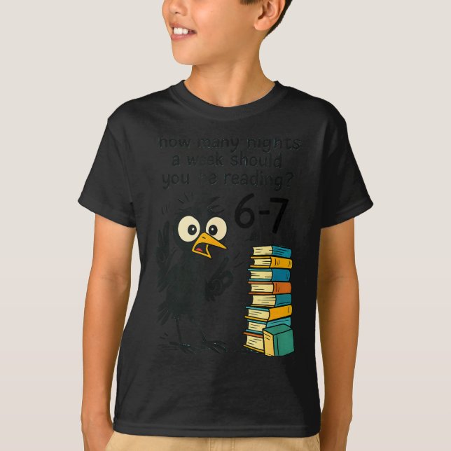 Camiseta Funny Bookworm 6 7 Meme Design _ Reading Nights Hu (Anverso)