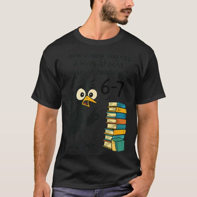 Camiseta Funny Bookworm 6 7 Meme Design _ Reading Nights Hu (Anverso)