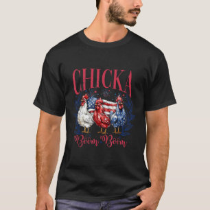 Camiseta Funny Boom Boom Boom Boom De Pollo En Julio
