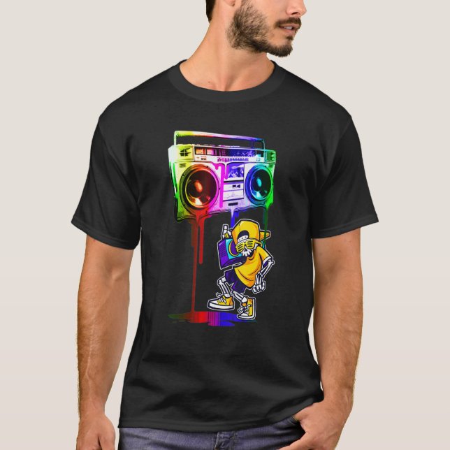Camiseta Funny Boombox de Guay Hip Hop Cute Music Skull (Anverso)