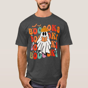 Camiseta Funny Booooks Groovy Cute Ghost Book Retro Reading