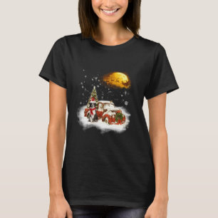 Camiseta Funny Border Collie Dog Red Truck Navidades Xmas T