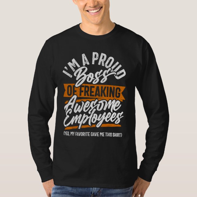 Camiseta Funny Boss, Manager, Proud Boss, Favorite Employee (Anverso)