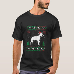 Camiseta Funny Boston Terrier ama a Santa Hat Fea Christm