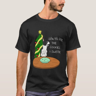 Camiseta Funny Boston Terrier Santa Ate The Cookies Christm