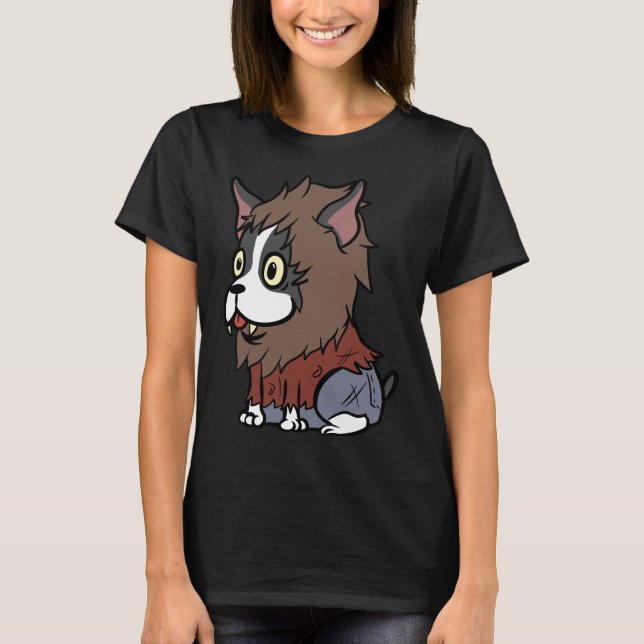 Camiseta Funny Boston Terrier Scary Werewolf Costume Hallow (Anverso)
