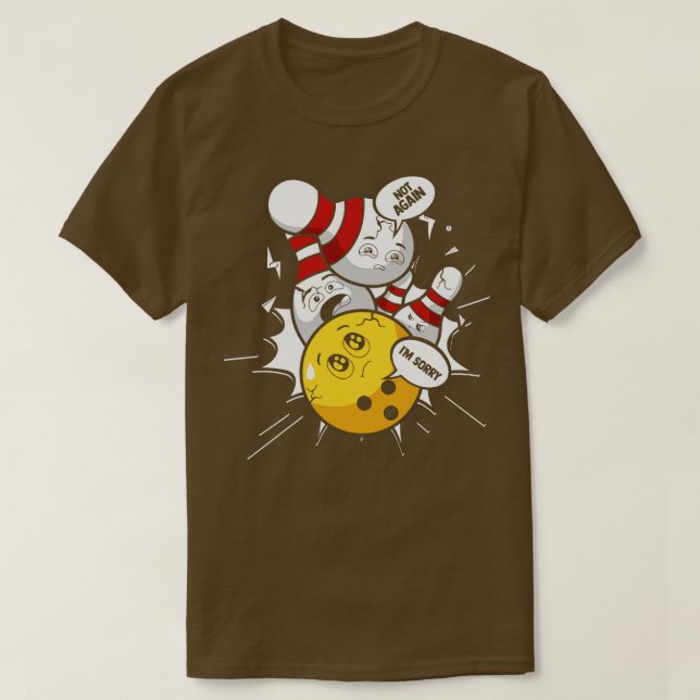 Camiseta Funny Bowling Ball Bowling Skittles (Diseño del anverso)