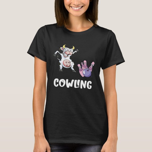 Camiseta Funny Bowling Bowler Bowler Bowling Pin Cow Bowlin (Anverso)