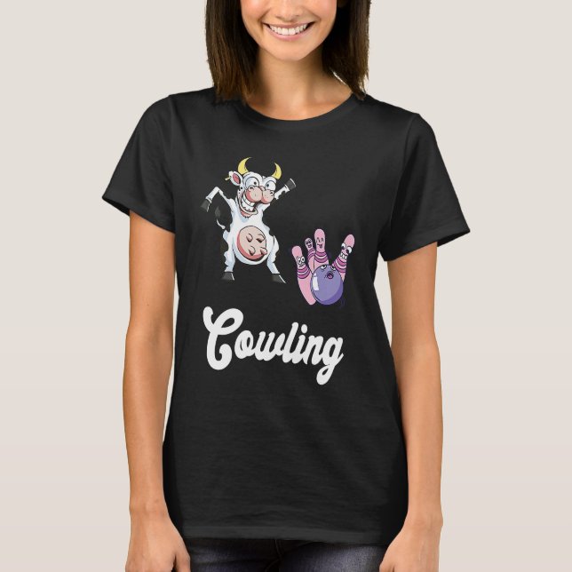 Camiseta Funny Bowling Bowler Cow Strike Bowling Team Bowli (Anverso)
