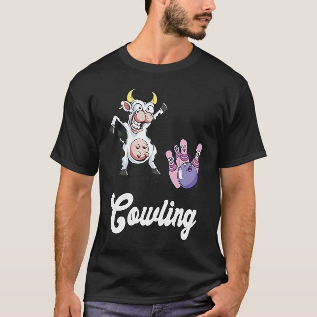 Camiseta Funny Bowling Bowler Cow Strike Bowling Team Bowli (Anverso)
