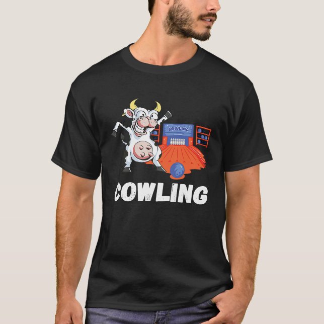 Camiseta Funny Bowling Cow Bowler Strike Bowling Pin Bowlin (Anverso)