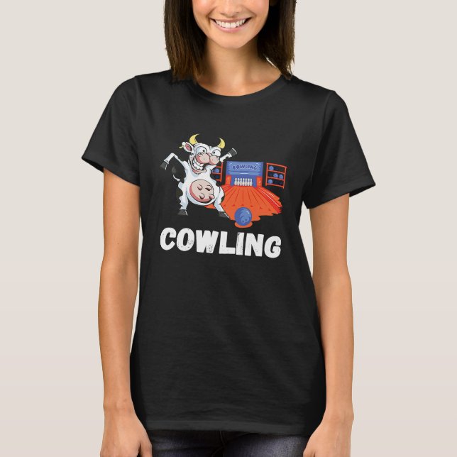 Camiseta Funny Bowling Cow Bowler Strike Bowling Pin Bowlin (Anverso)