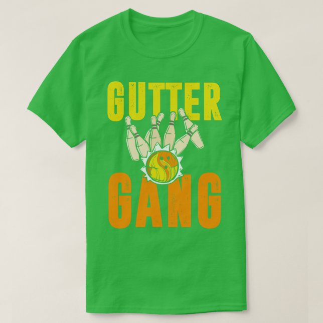 Camiseta Funny Bowling Gutter Gang Bowling Team (Diseño del anverso)