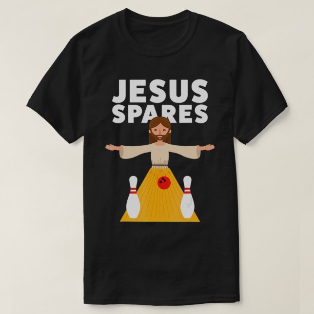 Camiseta Funny Bowling Jesus Spares T (Diseño del anverso)