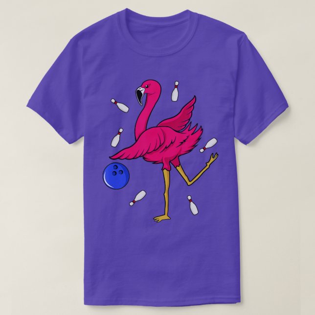 Camiseta Funny Bowling Player Flamingo Guay Tropical Pink B (Diseño del anverso)