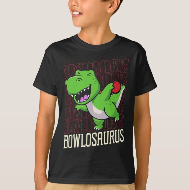 Camiseta Funny Bowling Pun T-rex Dinosaur Bowlosaurus 1 (Anverso)