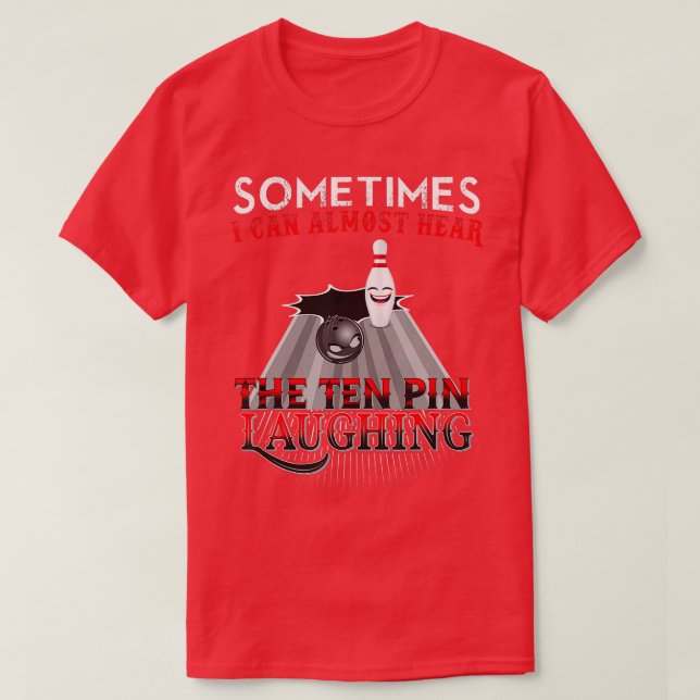 Camiseta Funny Bowling Ten Pin Design  (Diseño del anverso)