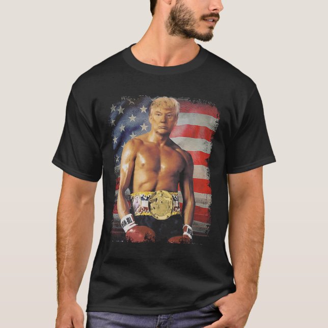 Camiseta Funny Boxer Trump Trump Meme Rocky (Anverso)
