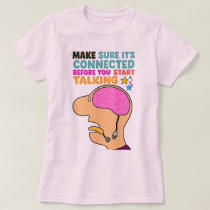 Camiseta Funny Brain Design - Piensa Antes De Hablar