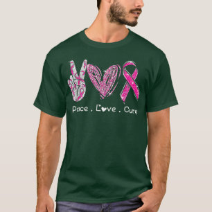 Camiseta Funny Breast Cancer Awareness Costume Pink Peace L