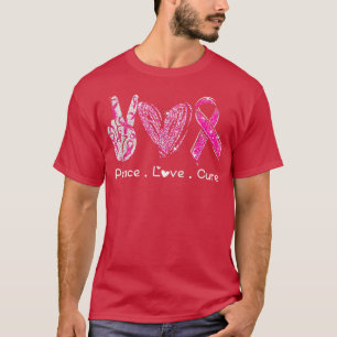 Camiseta Funny Breast Cancer Awareness Costume Pink Peace L